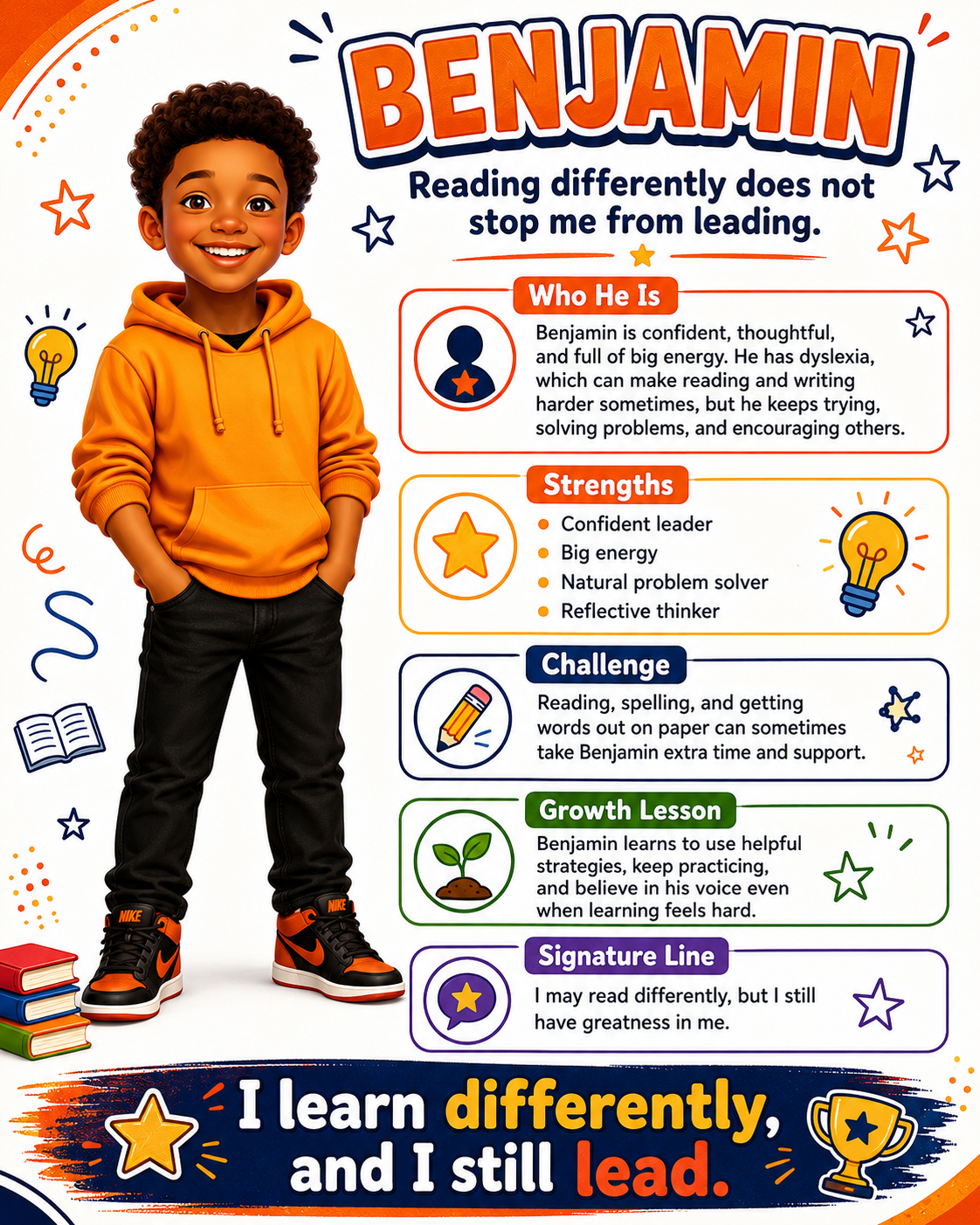 Benjamin character profile card